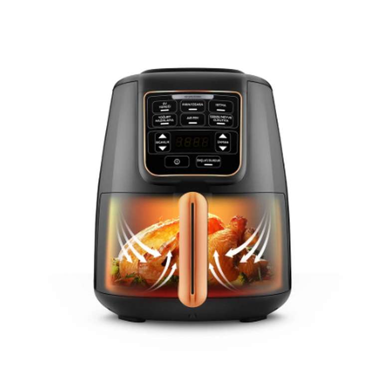 Karaca Air Pro Cook XL 2 in 1 Konuşan Airfryer Black Copper